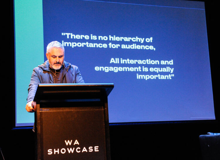 Showcase - presentation for Gallerieswest and Art on the Move visual arts program by Colin Walker