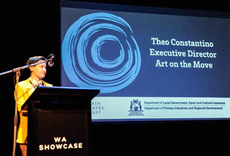 Theo Constantino from Art on the Move presenting at Showcase 2020 in partnership with CircuitWest and Gallerieswest